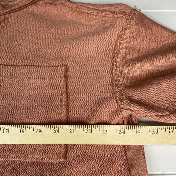 Listicle T-Shirt Top Texture Exposed Seam Knit Short‎ Sleeve Women Size M Boxy - Picture 7 of 14